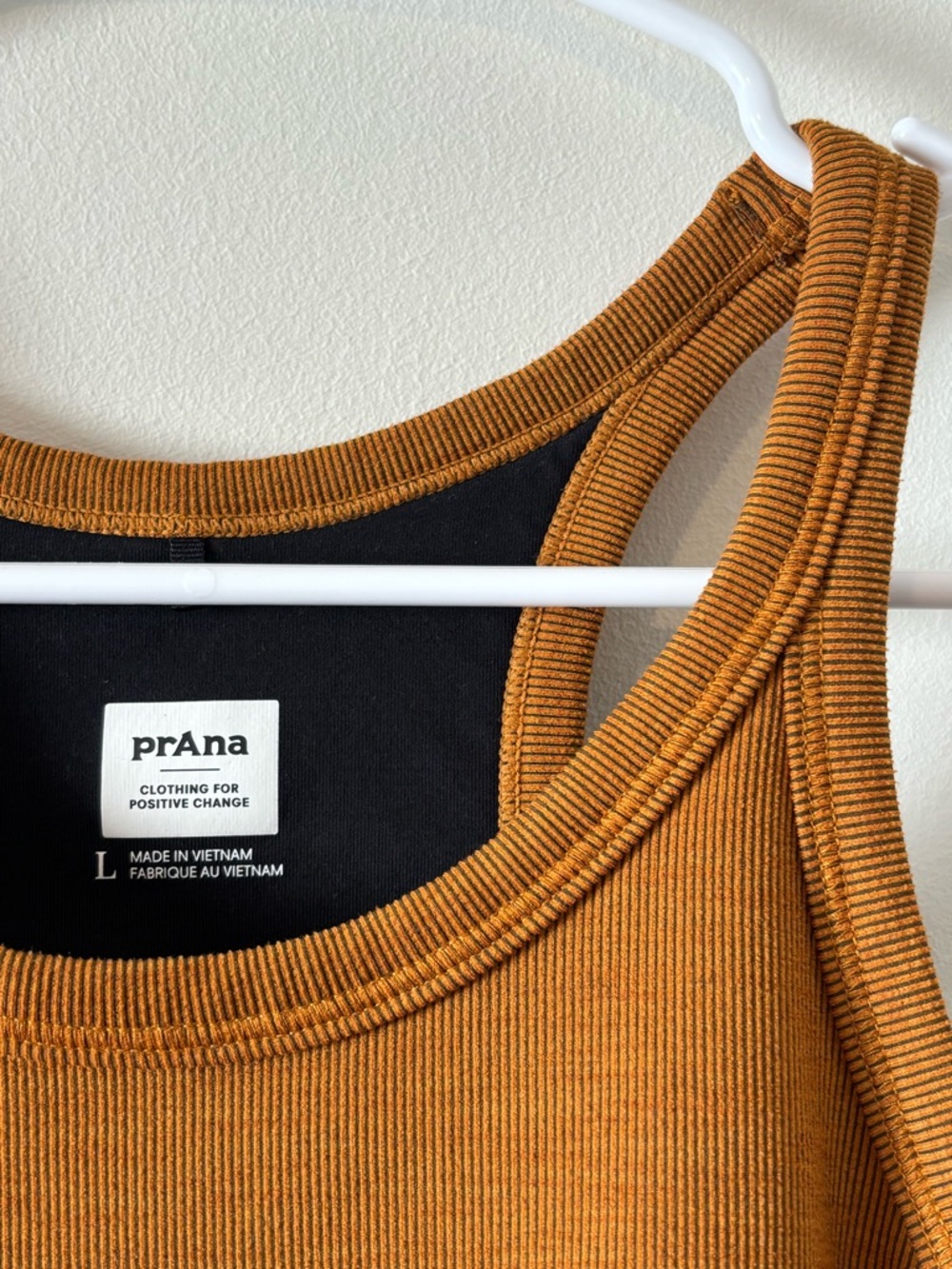 prAna Becksa Bralette - Copper Ribbed Yoga Womens Hiking Sports Bra - Size L - Picture 2 of 8